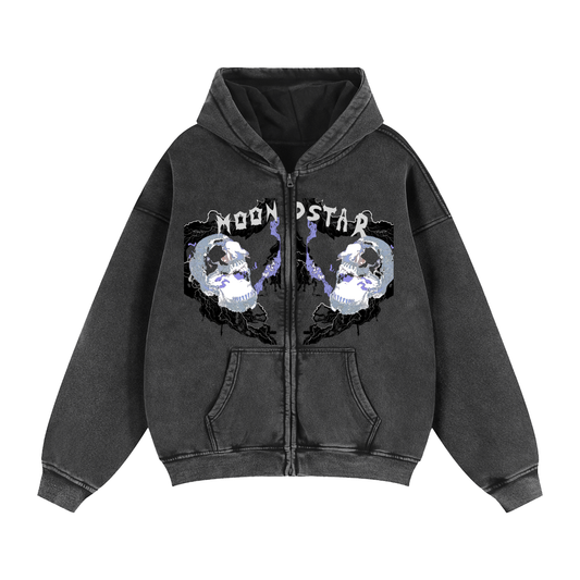 Zip-Through Boxy Fleece Hoodie
