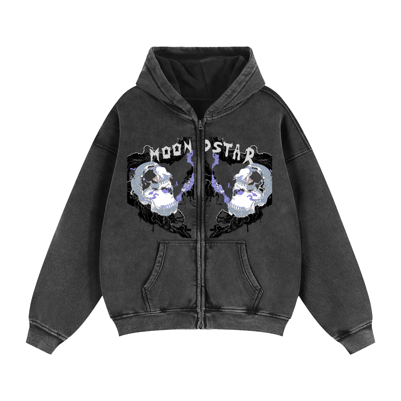 Zip-Through Boxy Fleece Hoodie