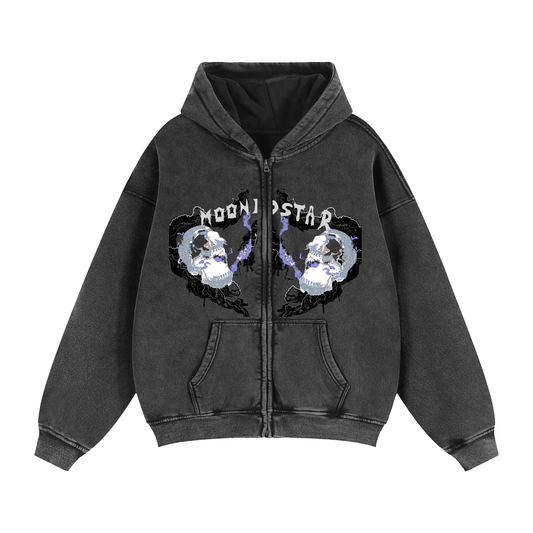Zip-Through Boxy Fleece Hoodie