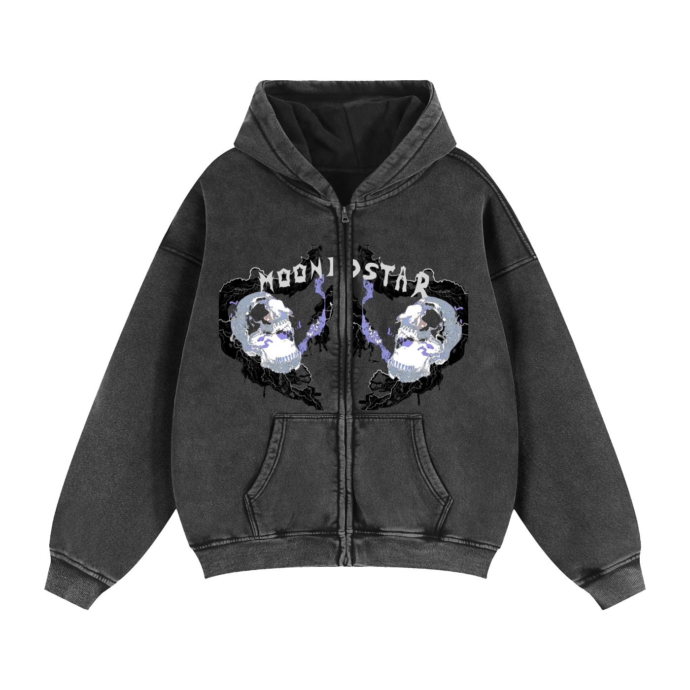 Zip-Through Boxy Fleece Hoodie